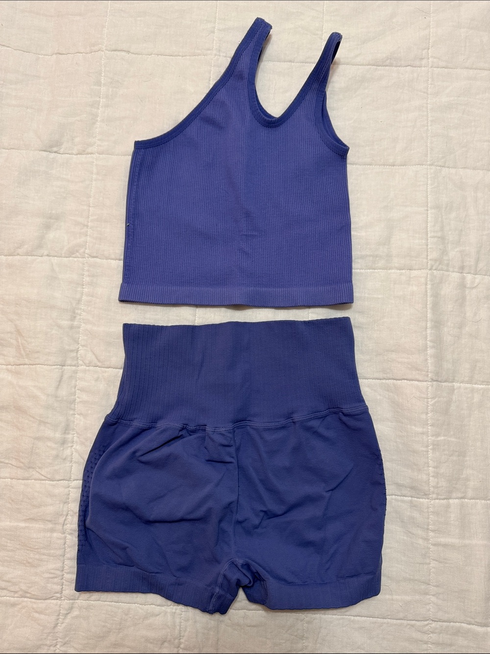 Free People Crop Tank & High-Waist Shorts Set - Purple - Picture 2 of 2